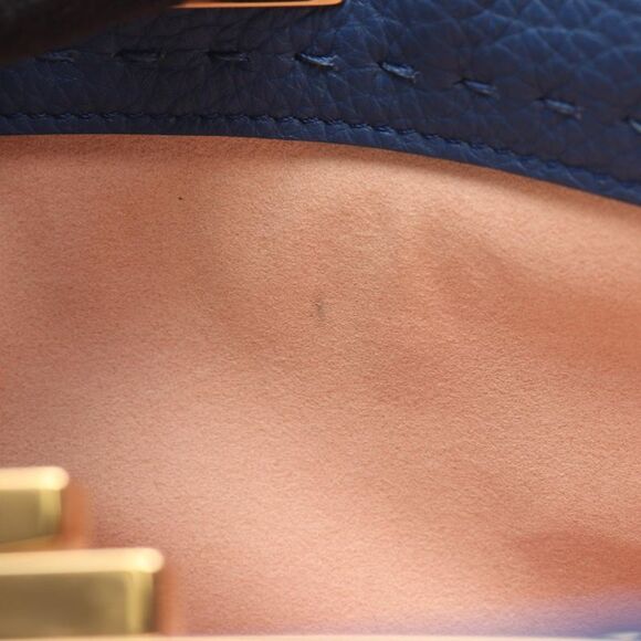 Fendi Handbag Peekaboo Regular Blue Leather Selleria Peekaboo Regular Ladies - Picture 9 of 11